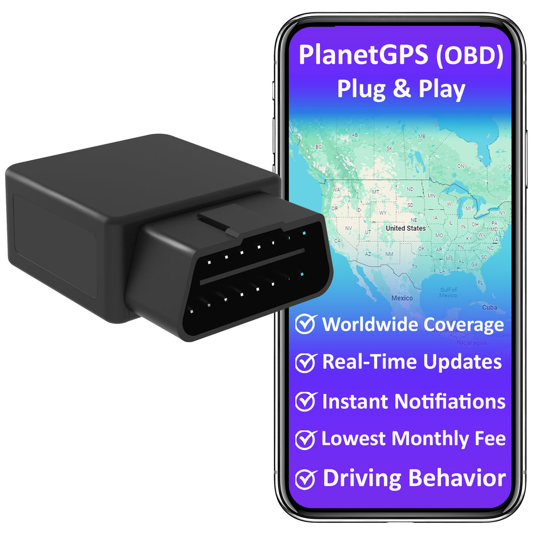 OBD (Plug-N-Play) Real-Time GPS Tracker + 12 Month Worldwide Plan Included
