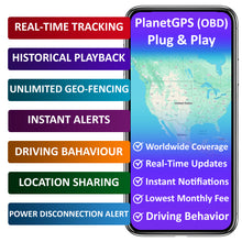 OBD (Plug-N-Play) Real-Time GPS Tracker + 12 Month Worldwide Plan Included