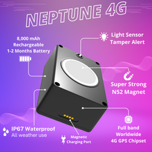 Neptune + 1 Year Worldwide Plan (No Monthly Fee) - Magnetic Waterproof GPS Tracker | 1 to 2 Months Battery Life