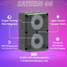 Saturn x 10 with 1 Year Plan - Magnetic Waterproof GPS Tracker | 1 to 2 Months Battery Life