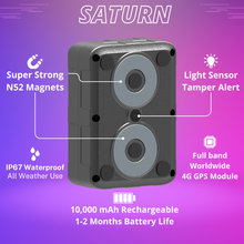 Saturn + 12 Month Worldwide Plan Included - Magnetic Waterproof GPS Tracker | 1 to 2 Months Battery Life