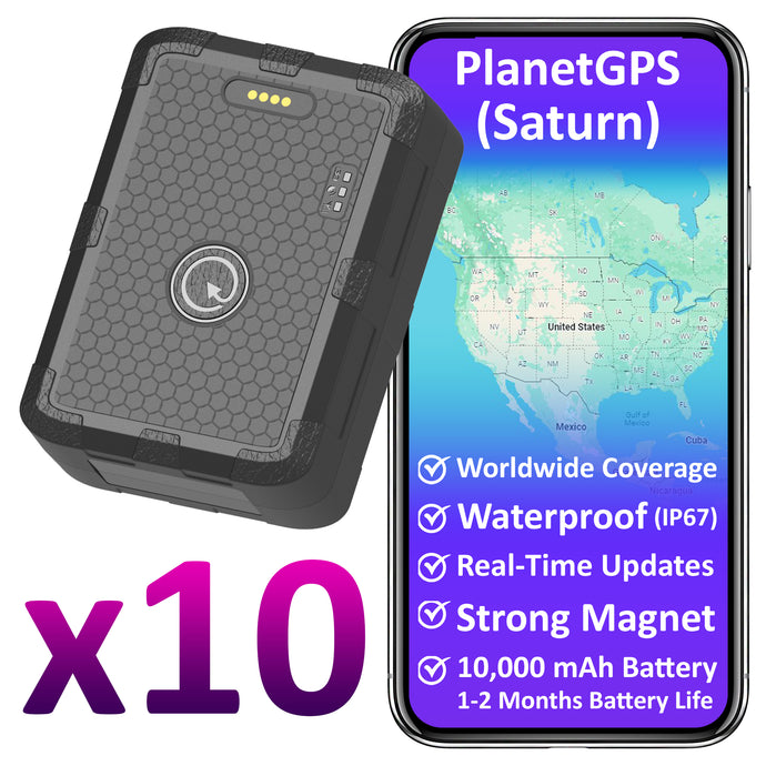 Saturn x 10 with 1 Year Worldwide Plan - Magnetic Waterproof GPS Tracker | 1 to 2 Months Battery Life
