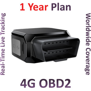 Plug-N-Play 4G (LTE) OBD2 Real-Time GPS Tracker + 1 Year Worldwide Plan