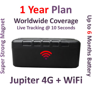 Jupiter x 10 + 1 Year Plan - Magnetic GPS Tracker | Up to 6 Months Battery Life